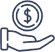 Hand holding coin with dollar sign symbol, representing dental payment or financial services.